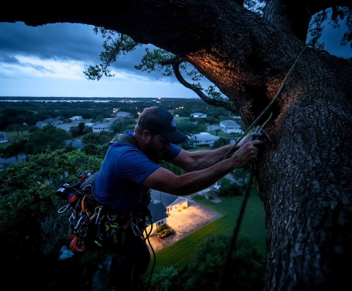sleuthdesigner_Arborist_climbing_a_tall_tree_with_ropes_and_h_185c0ebf-8064-4612-80d8-3d486f0387b4_2 Florida Foliage